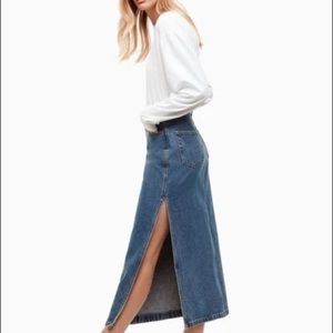 Aritzia TNA Durell Denim MIDI Skirt, Size 00